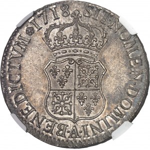 Louis XV (1715-1774). Écu de France-Navarre 1718, A, Paris.