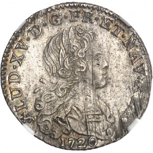 Louis XV (1715-1774). Petit louis d’argent 1720, T, Nantes.