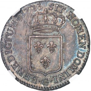 Louis XV (1715-1774). Tiers d’écu de France, flan neuf 1723, G, Poitiers.