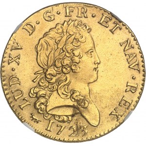 Louis XV (1715-1774). Double louis d’or dit mirliton 1723, A, Paris.