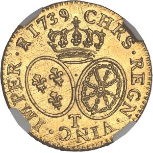 Louis XV (1715-1774). Louis d’or aux lunettes 1739, T, Nantes.