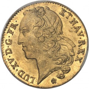 Louis XV (1715-1774). Double louis d’or au bandeau 1755, AA, Metz.