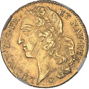 Louis XV (1715-1774). Double louis d’or au bandeau 1760, BB, Strasbourg.