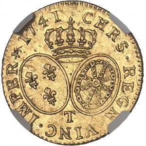 Louis XV (1715-1774). Louis d’or au bandeau 1741, T, Nantes.