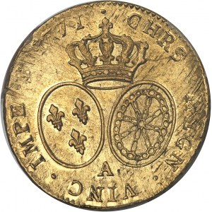 Louis XV (1715-1774). Double louis d’or à la vieille tête 1771/0, 2e semestre, A, Paris.