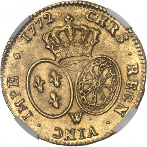 Louis XV (1715-1774). Double louis d’or à la vieille tête 1772, W, Lille.