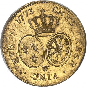 Louis XV (1715-1774). Double louis d’or à la vieille tête 1773, W, Lille.