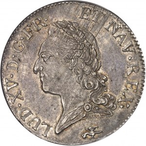 Louis XV (1715-1774). Écu dit à la vieille tête 1772, D, Lyon.