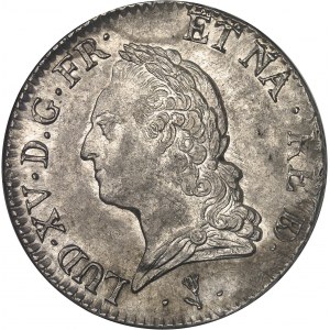 Louis XV (1715-1774). Écu dit à la vieille tête de Béarn 1772, vache, Pau.