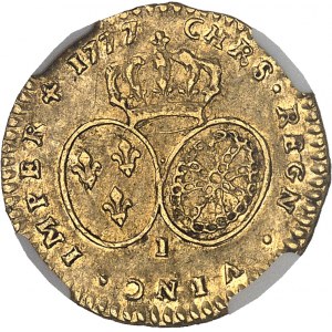 Louis XVI (1774-1792). Demi-louis d’or aux lunettes 1777, I, Limoges.