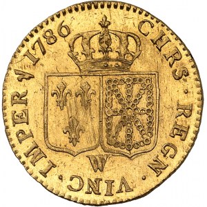 Louis XVI (1774-1792). Louis d’or à la tête nue 1786, W, Lille.