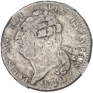 Constitution (1791-1792). Écu de 6 livres FRANÇAIS 1792 - An 4, BB, Strasbourg.