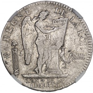 Constitution (1791-1792). Écu de 6 livres FRANÇAIS 1792 - An 4, BB, Strasbourg.