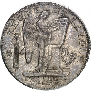 Constitution (1791-1792). Écu de 6 livres FRANÇAIS 1793 - An 5, BB, Strasbourg.