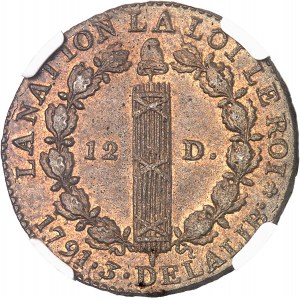 Constitution (1791-1792). 12 deniers FRANÇOIS 1791 - An 3, A, Paris.