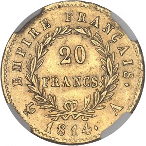 Premier Empire / Napoléon Ier (1804-1814). 20 francs Empire 1814, A, Paris.