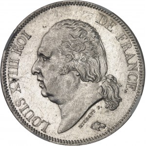 Louis XVIII (1814-1824). 5 francs buste nu 1817, H, La Rochelle.
