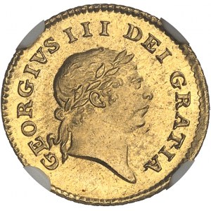 Georges III (1760-1820). Tiers de guinée, 3e type (2e effigie) 1808, Londres.