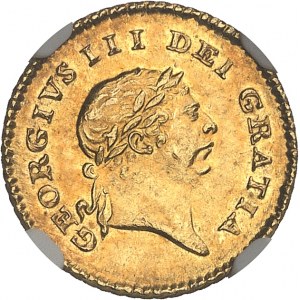 Georges III (1760-1820). Tiers de guinée, 3e type (2e effigie) 1810, Londres.