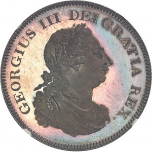 Georges III (1760-1820). Essai du dollar [5 shillings 6 deniers], Banque d’Angleterre, Flan bruni (PROOF) 1811, Londres.