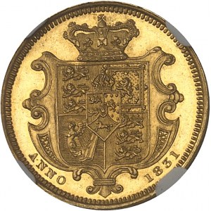 Guillaume IV (1830-1837). Demi-souverain, Tranche lisse, Flan bruni (PROOF) 1831, Londres.