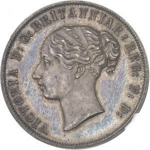 Victoria (1837-1901). Essai-piéfort uniface d’avers de la couronne ND (1845, 1860 ou 1887), Londres.