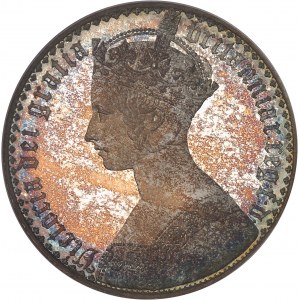 Victoria (1837-1901). Crown ou couronne gothique, Flan bruni (PROOF) 1847, Londres.