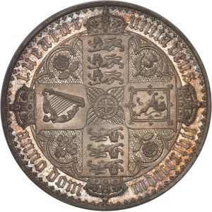 Victoria (1837-1901). Crown ou couronne gothique, Flan bruni (PROOF) 1847, Londres.