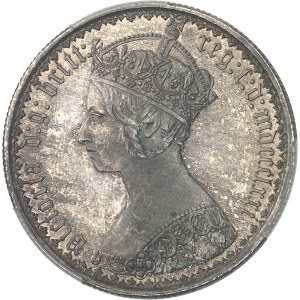 Victoria (1837-1901). Florin (2 shillings), écriture gothique et coin #12 1871, Londres.