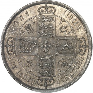 Victoria (1837-1901). Florin (2 shillings), écriture gothique et coin #12 1871, Londres.