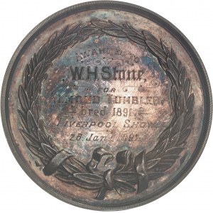 Victoria (1837-1901). Médaille d’argent, prix de “The tumbler Club” 1892, Birmingham.