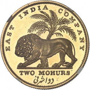 Guillaume IV (1830-1837). 2 mohurs, Flan bruni (PROOF), refrappe 1835, Calcutta.