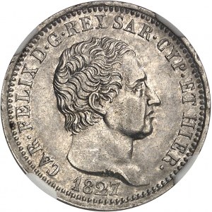 Savoie-Sardaigne, Charles-Félix (1821-1831). 1 lire 1827, ancre, Gênes.