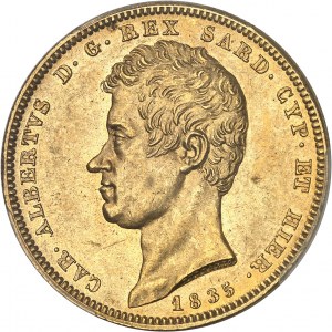 Savoie-Sardaigne, Charles-Albert (1831-1849). 100 lire 1835, Tête d’aigle, Turin.