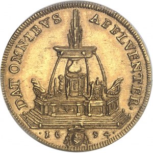 Vatican, Innocent XII (1691-1700). Quadruple écu d’or, à la fontaine de la piazza Santa Maria in Trastevere 1694 - An IIII, Rome.