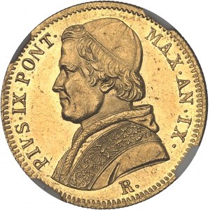 Vatican, Pie IX (1846-1878). 5 scudi 1854 - An IX, R, Rome.