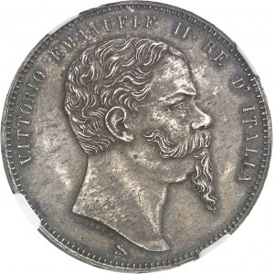 Victor-Emmanuel II (1861-1878). 5 lire, 1er type, proclamation du Royaume d’Italie 1861, Florence.