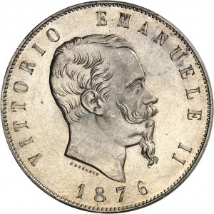 Victor-Emmanuel II (1861-1878). 5 lire 1876, R, Rome.