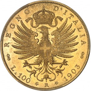Victor-Emmanuel III (1900-1946). 100 lire à l’aigle aux armes de Savoie 1903, R, Rome.