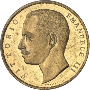 Victor-Emmanuel III (1900-1946). 100 lire à l’aigle, d’aspect Flan bruni (PROOFLIKE) 1905, R, Rome.