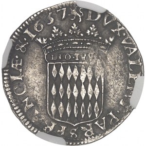 Honoré II (1604-1662). Pièce de 5 sols ou 1/12e d’écu 1657, Monaco.