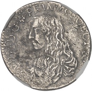 Louis Ier (1662-1701). Pièce de 5 sols ou 1/12e d’écu pour le Levant (variété à cinq rangées de fusées) 1666, Monaco.