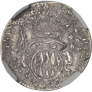 Louis Ier (1662-1701). Pièce de 5 sols ou 1/12e d’écu pour le Levant (variété à cinq rangées de fusées) 1666, Monaco.