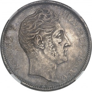 Honoré V (1819-1841). 5 francs, variété de tranche **** DEO 1837, M, Monaco.