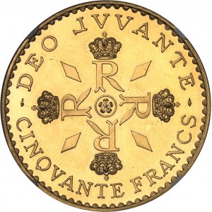Rainier III (1949-2005). Essai de 50 francs en Or, vingt-cinq années de règne 1974, Paris.