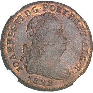Jean VI (1799-1826). 40 réis (pataco) 1822, Lisbonne.