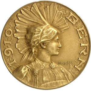 Berne (canton de). Médaille d’Or, Concours de tir de Berne, flan mat, par Holy frères 1910, Saint-Imier.