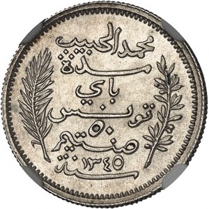 Mohamed el-Habib, Bey (1922-1929). 50 centimes 1926, A, Paris.