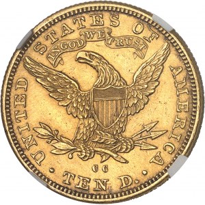 République fédérale des États-Unis d’Amérique (1776-à nos jours). 10 dollars Liberty, avec devise 1890, CC, Carson City.
