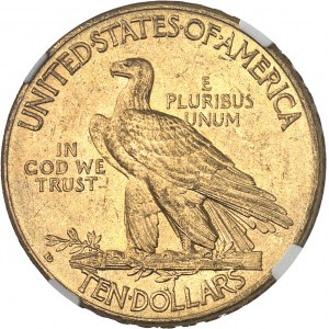 République fédérale des États-Unis d’Amérique (1776-à nos jours). 10 dollars Indien, avec devise 1908, D, Denver.
